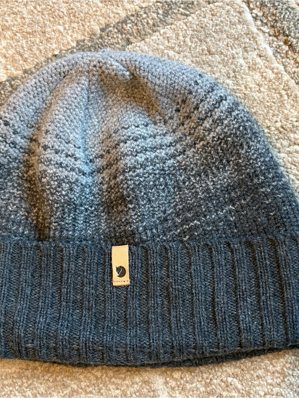 Fjallraven Snow Beanie Two Tone Gray OS Wool Blend Like New